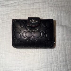 Coach Black Embossed Leather Wallet